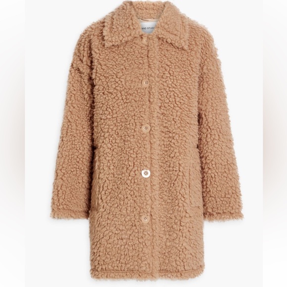 Stand Studio Gwen Faux Shearling Coat New - Picture 1 of 8
